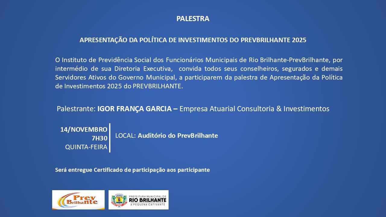 Palestra da Política de Investimentos 2025